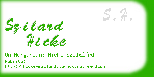 szilard hicke business card